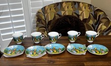 African Tribal Village Scene Cup & Saucer Sets - Porcelain Teacups