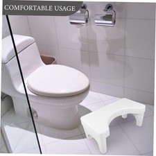 Toilet Foot Stool Adults And Kids Poop Stool Non-Slip Bathroom Assistance WHITE