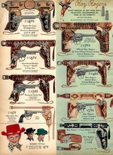1954 PAPER AD 2 PG Toy Play Roy Rogers Cap Gun Holster Sets Leather 2 Gun