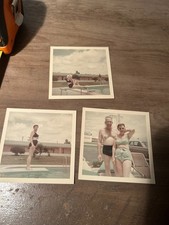 Vintage 1960s Found Photos Older Couple Florida Motel Pool Swimsuit Vacation