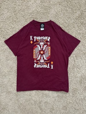 RARE Thrasher King Of Diamonds Maroon Short-Sleeve T-Shirt Men s Size Large