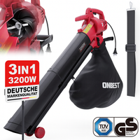 Laubsauger LaubbläSer LaubhäCksler 3In1 Elektro 3200W 45L Fangsack 270 Km/H 10:1