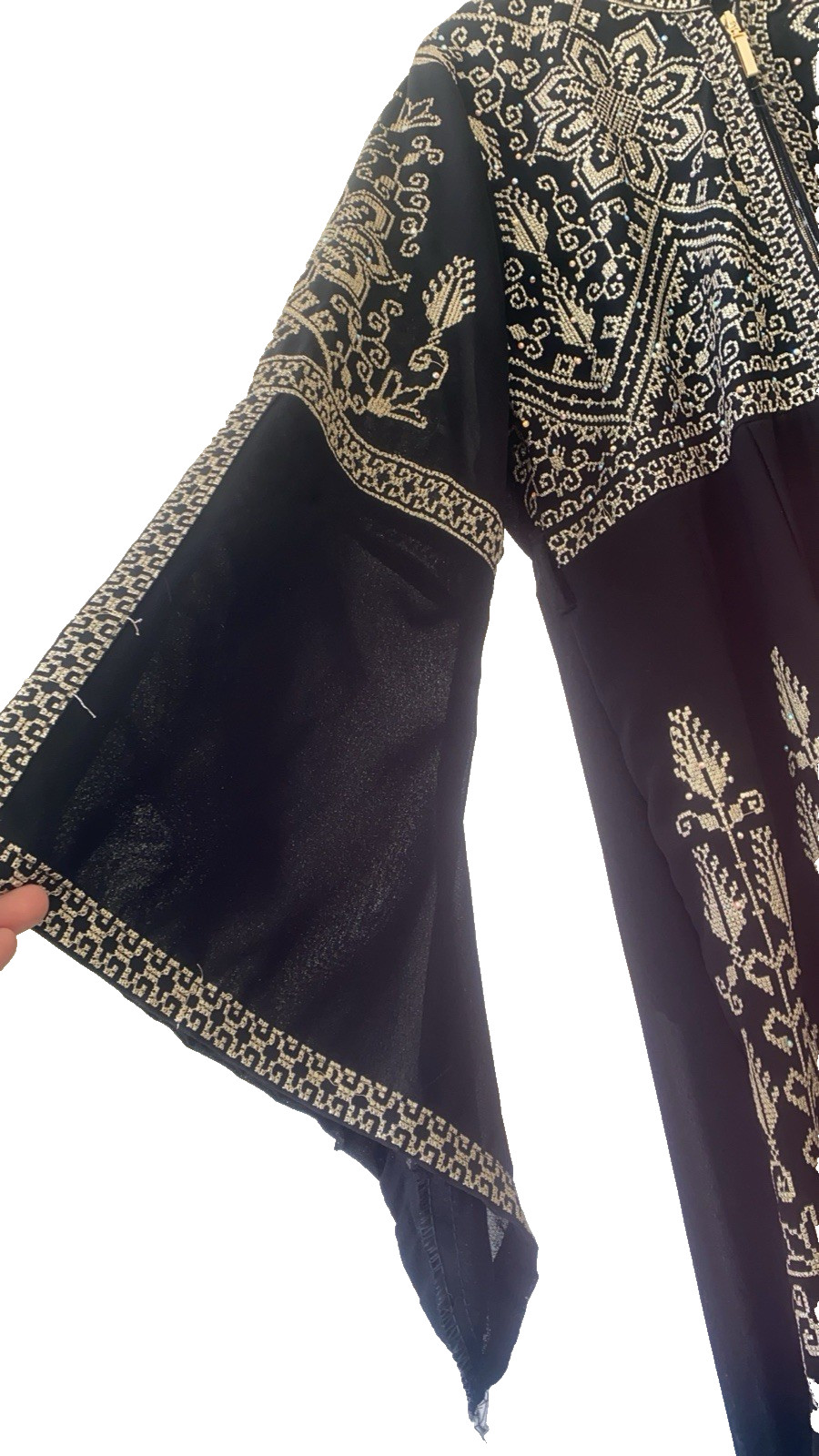 Vintage Palestinian Embroidered Kaftan 2 Piece Dress Size 4 image 4