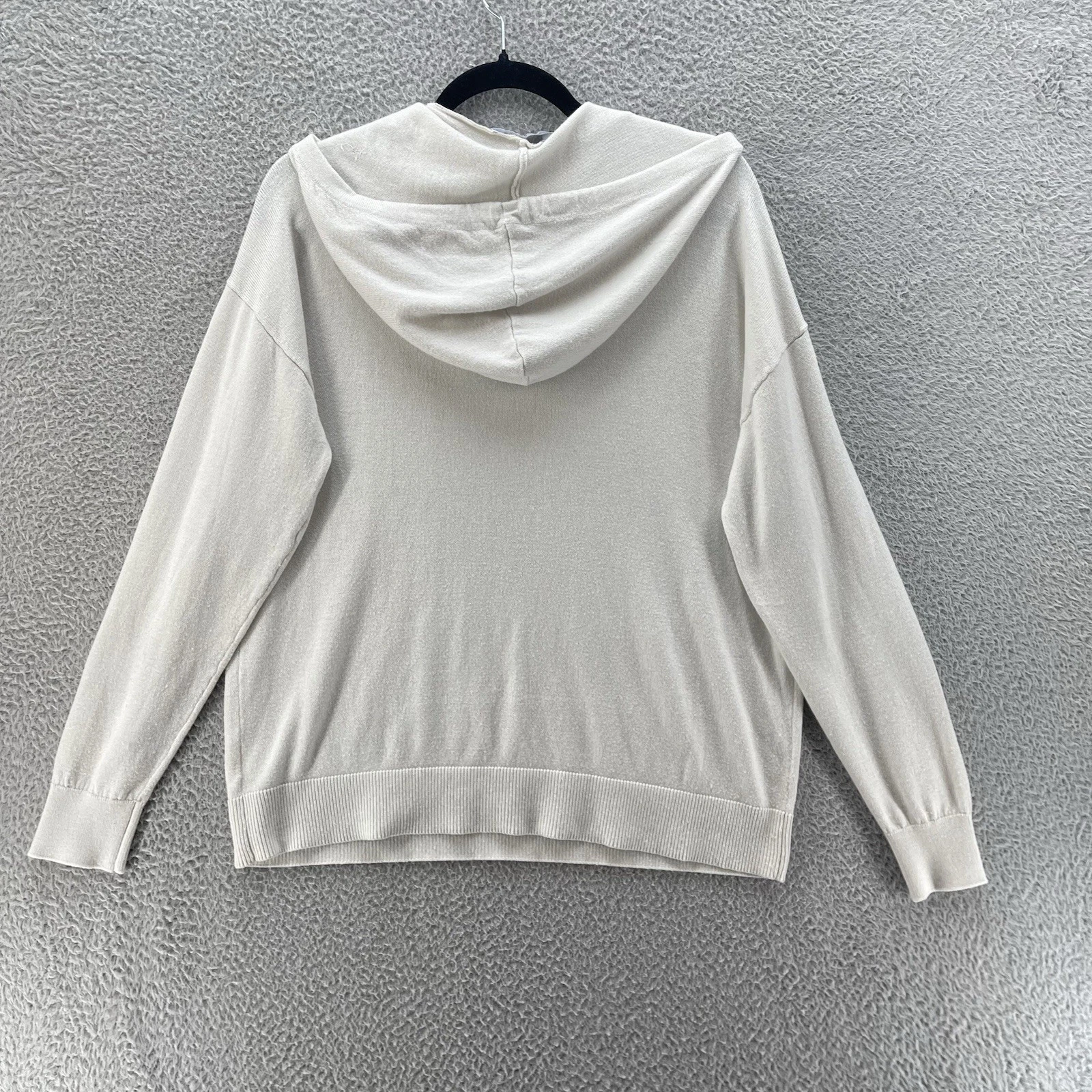 OFF WHITE Felpa con Cappuccio Misto Cashmere Donna Media Panna Lusso Collezione Premier Morbida Comfort