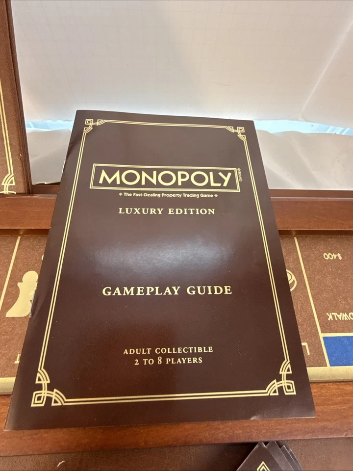 Burl Wood Monopoly Luxury Edition Wooden Board Game - Image 4 of 4