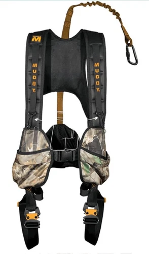 MUDDY Crossover Harness Combo Deer Hunting Tree Stand Size LARGE