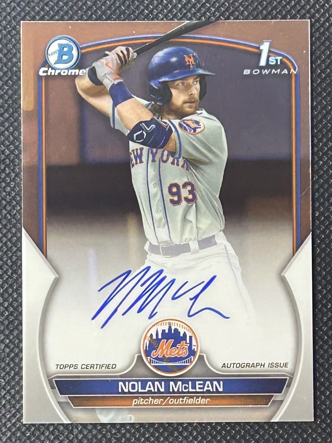 2023 Bowman Draft - Chrome Prospect Autographs Nolan McLean #CDA-NM 1st Auto