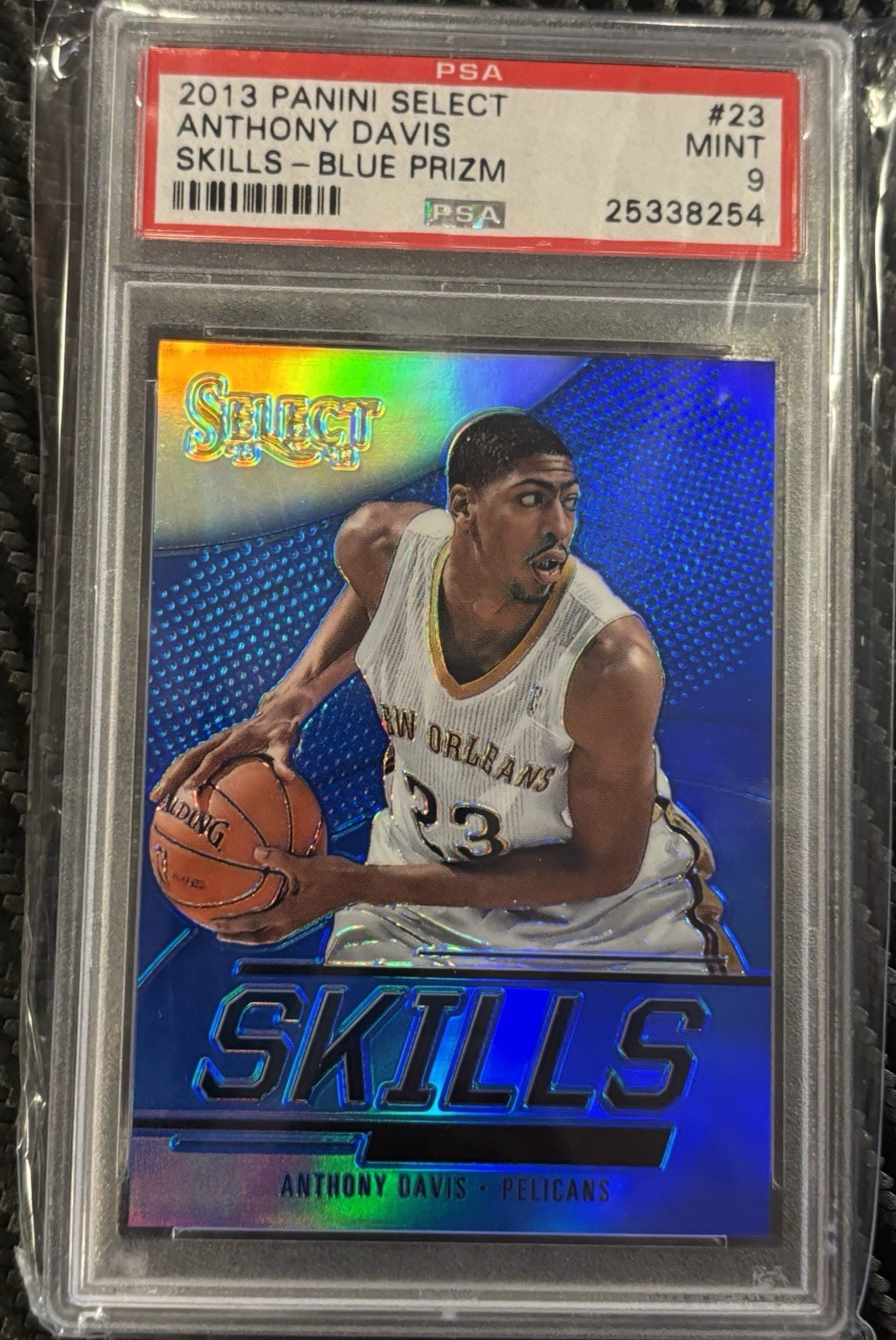 2013 PANINI SELECT ANTHONY DAVIS SKILLS - BLUE PRIZM /49 PSA 9
