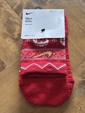 Nike Elite Small Red Santa Christmas Socks 3y-5y Women 4-6 NWT