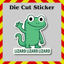 Funny Lizard, Lizard Meme Sticker - Waterproof Printed Vinyl Decal, Green Lizard