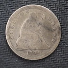 1891 SEATED LIBERTY SILVER QUARTER *FREE SHIPPING** C4321