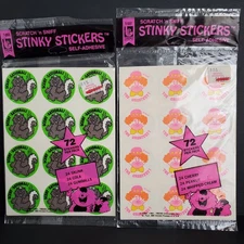 New Sealed Vintage TREND Scratch ‘n Sniff Stinky Stickers 2 x 72 set = total 144