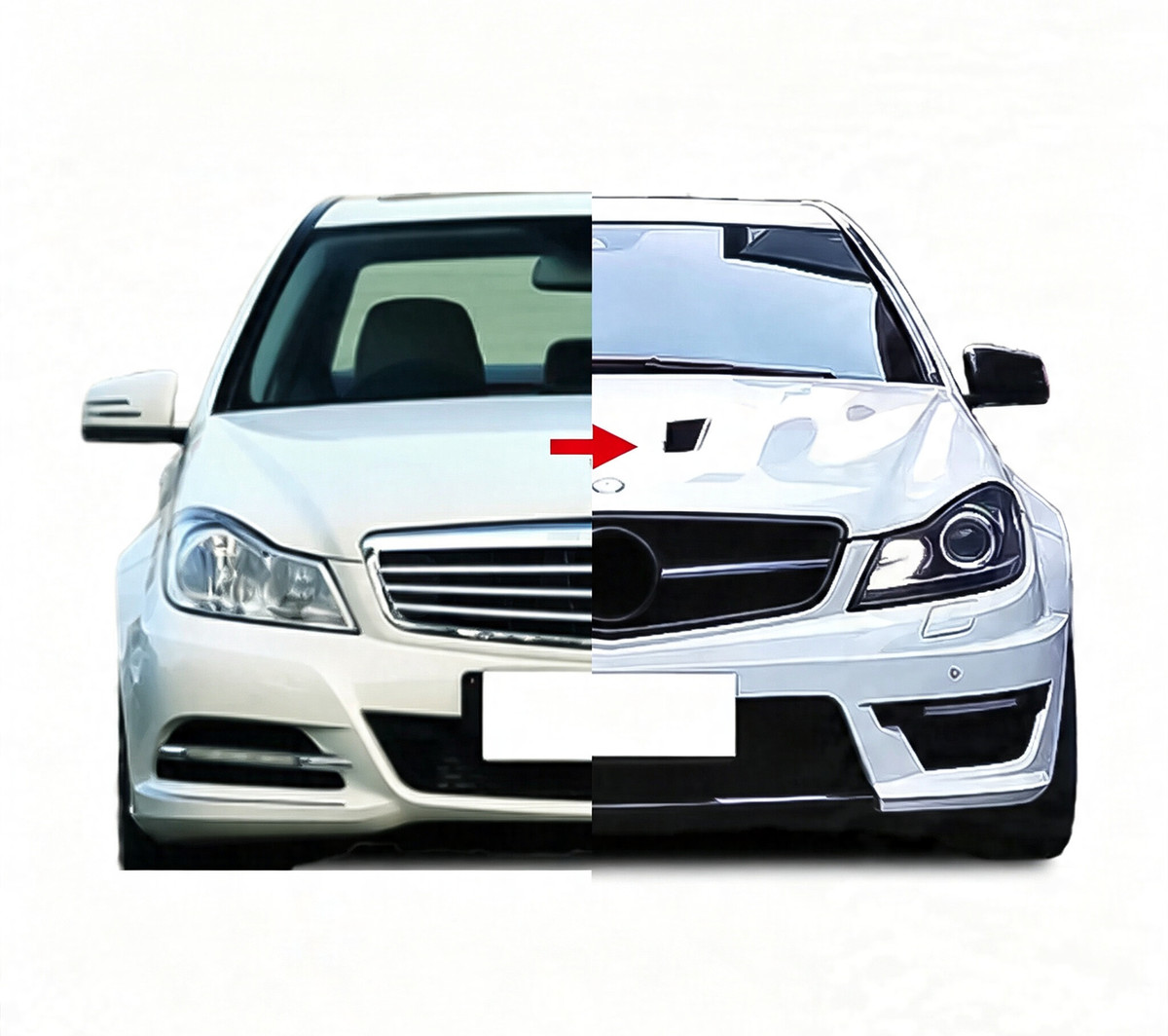 Mercedes-Benz Ｃ CLASS チョロQ Fit For 2012-2014 Mercedes-Benz C Class W204 C63 AMG Style Front