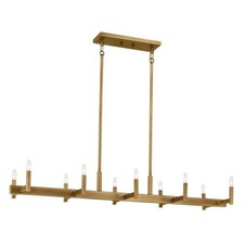 10 Light Linear Chandelier In Mid-Century Modern Style-6.75 Inches Tall and