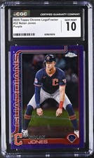 2025 Topps Chrome - Nolan Jones #32 Purple Logofractor /250 CGC 10