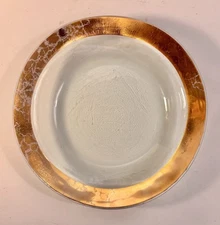 Vintage Annieglass Roman Antique Gold 1990 Rim Bowl 8" Signed & Personalized
