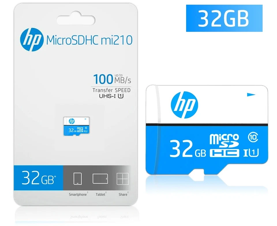 HP MicroSD 32GB Classe 10 UHS-I  100MB/s Idéal Vidéo Full HD Neuf Sous Blister - Image 2 of 3