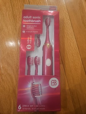 Brush Buddies Adult Sonic Toothbrush 6 Piece Set  Color Pink