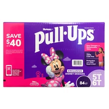 Huggies Pull-Ups Training Pants for Girls, 5T-6T (46lbs-60lbs), 84ct (Minnie)