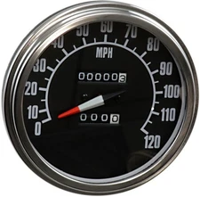 DRAG SPECIALTIES 74584M 5" FL-Style 2240:60 Speedometer with Reed Switch - '68-'