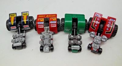 EA6 Vtg Micro Machines Red Tractor Pulling Truck Green Machine Lot Trax Pull