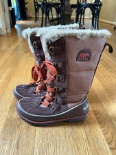Sorel Tivoli High II Botas de Nieve Impermeables Piel Sintética Marrón Invierno Mujeres talla 8.5