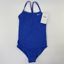 Nike Girls' Big Racerback One Piece Swimsuit NESS9844  494 Royal Blue Sz Small