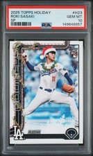 2025 Topps Holiday Roki Sasaki Rookie SP Baseball Card #H23 PSA 10 Gem Mint