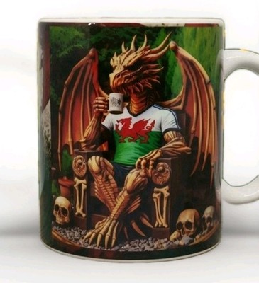 Welsh Dragon Kaffeebecher, Wales Forever Teetasse, Celtic, Narzissen, Skulls Cymru