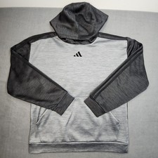Adidas Youth Pullover Hoodie XL 18/20 Gray Black Colorblock