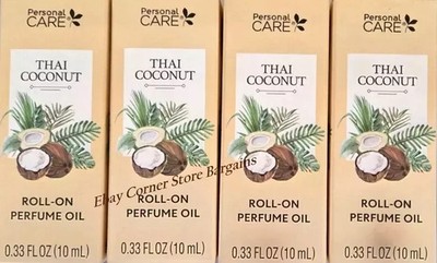 (4) Thai Coconut Roll-On Perfume Oil 0.33 oz Each   Personal Care   