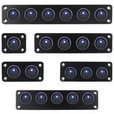 1 2 3 4 5 6 Gang 3 Pin Rocker Switch Panel On Off 12V 20A Blue LED Car Van Boat