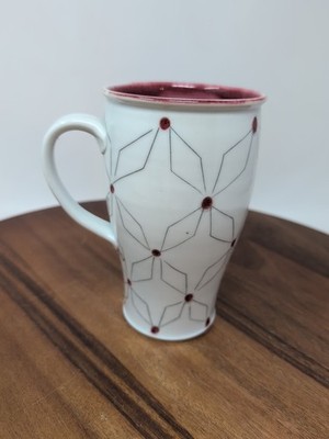 Art Deco Red Details Matt Conlon Pottery Mug 6 In Tall