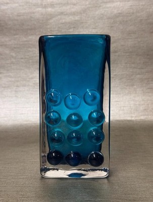 Whitefriars Glas Handy #9679 Eisvogel blau Glasvase Geoffrey Baxter