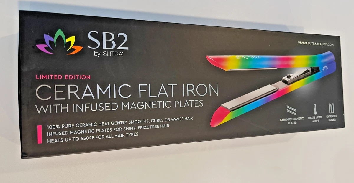 SB2 By Sutra Limited Edition Ceramic Flat Iron Rainbow New SB2 by Sutra Limited Edition Ceramic Flat Iron with Infused  main image 2