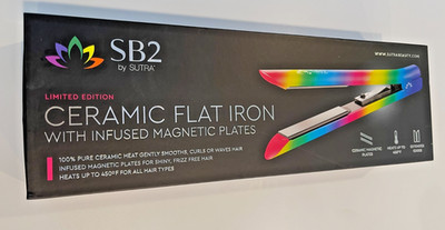 SB2 By Sutra Ceramic with magnetic plates 1'' Digital Flat Iron -Rainbow NEW