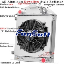 4-row Aluminum Radiator Shroud Fan For 192829 Ford Model A Chevy Engine
