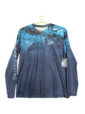 Reeltree Fishing Shirt Blue Mens Size XLarge Long Sleeve Colosseum
