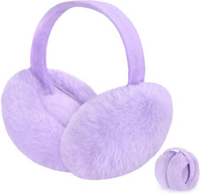 Earmuffs for Women Winter Warm Foldable Ear Muffs Faux Fur Cute Fuzzy Ear Warmer