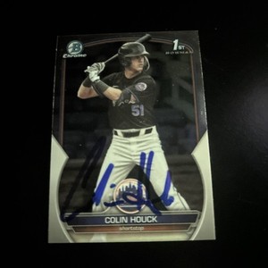 Colin Houck SIGNED 2023 Bowman Draft Chrome 1st RC #BDC-175 AUTO New York Mets