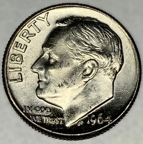 1964 D Roosevelt Dime ~ Choice BU Brilliant Uncirculated ~ US Coin - 1808