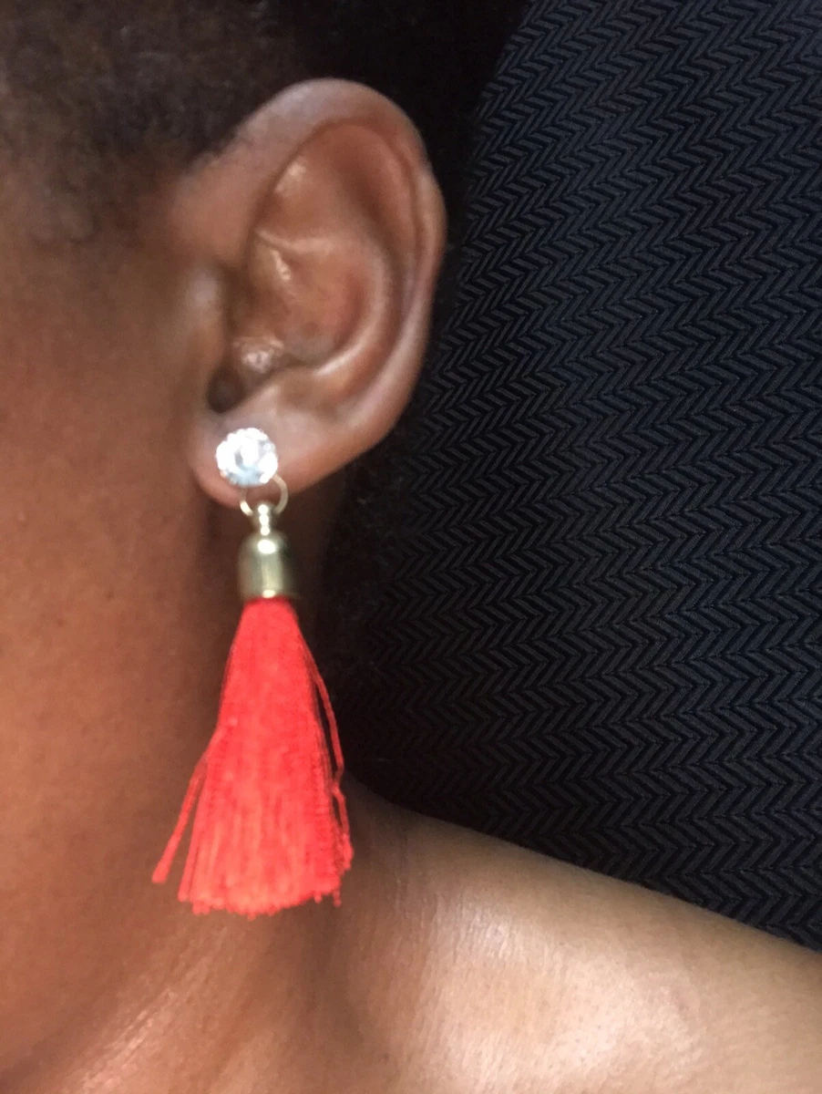 Red String Earrings Bling Flashy Culture Carribean Rasta eBay