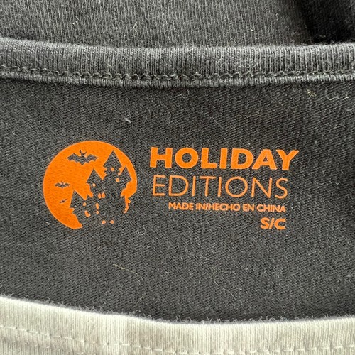 Holiday Editions Long Sleeve Tee Shirt Women's Black Sequin Halloween Ghost Sz S - Picture 5 of 5