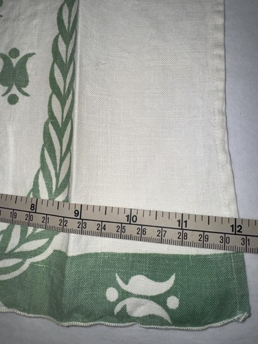 Toalla de té de algodón floral vintage 12x19 pulgadas toalla de mano verde dedo - Imagen 2 de 5