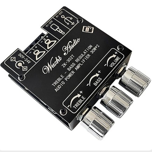 ZK-302T 30W×2 Bluetooth 5.2 Audio Amplifier Board: Tone Controls, Aux + USB in - Picture 7 of 7