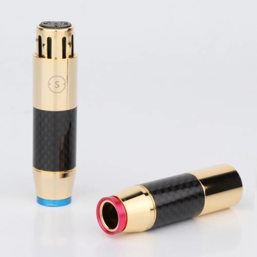 4 pz connettori audio maschio e femmina bilanciamento fibra di carbonio XLR spina audio maschio e femmina adattatori in ottone - Foto 5 di 7