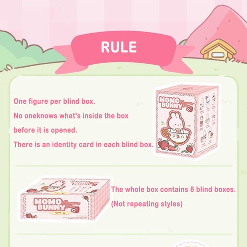 MOMO BUNNY Strawberry Town Blindbox Mystery Figuren Action Spielzeug Geburtstagsgeschenk! - Bild 2 von 22