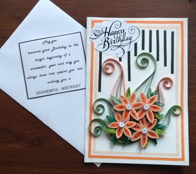 New Handmade Paper Quilling Birthday Greeting Card Ebay