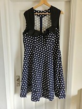 Navy Blue with white polka dot Skater Dress, size XXL