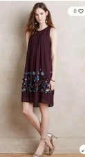 Anthropologie Pallavi Mohan Swing Dress Womens Size 0 Brenta Floral Lined NWOT